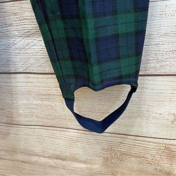 VINTAGE COUNTERPARTS STIRRUP PANTS IN GREEN‎ AND BLUE PLAID - Picture 4 of 6